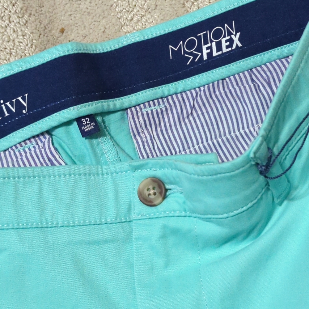 XXSOLDXX New Crown & Ivy Motion Flex Chino Shorts Men's Size 32 Mint Green NWT - Picture 4 of 10